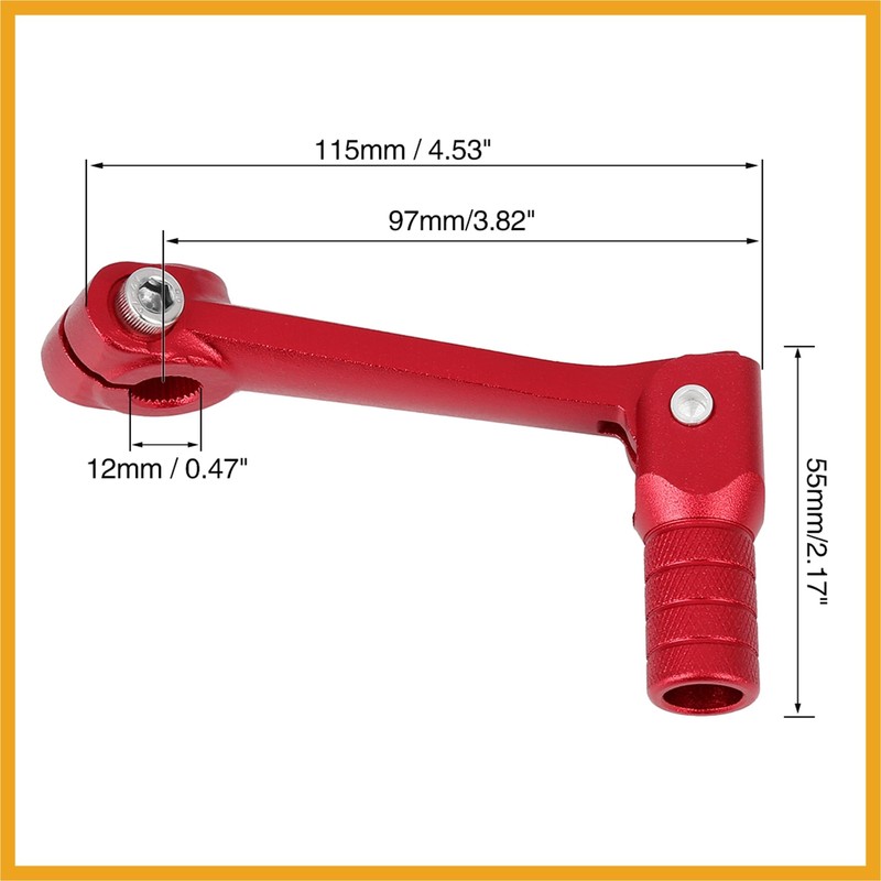 Partuto 0.47 Inch Aluminum Alloy Folding Gear Shifter Red for