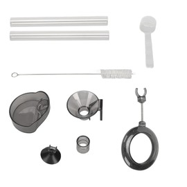 1PC Aquarium Feeding Kit - Shrimp & Fish Feeder Dish with Tube and Cleaning Brush, Universal Size for All Tank Types (Crystal Clear Design)