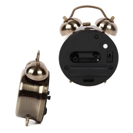 MAG T-755AG-Z Alarm Clock, Analog, Twin Bell, Silent, Continuous Second Hand, Snooze Function, Light Included, Antique Gold