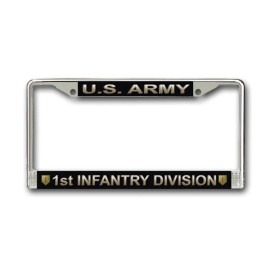 Army 1st Infantry Division License Frame - American Made - Veteran Approved!