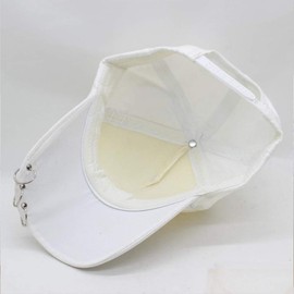 niumanery Women Men Unisex Punk Rock Metal Cross Piercing Baseball Cap Hip Hop Street Style 3 Rings Adjustable Cotton Snapback Trucker Hat Black