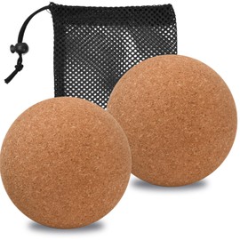 Natuce 6 cm Fascia Ball, Cork Massage Ball, Set of 2, Fitness Massage Balls, Trigger Point Release Ball, Yoga Fascia Ball, Therapy Ball, for Myofascial Relaxation, Trigger Point Therapy, Muscle Knots