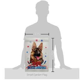 Breeze Decor Patriotic German Shepherd Garden Flag Set with Stand Dog Puppy Spoiled Paw Canine Fur Pet Nature Farm Animal Creature House Banner Small Yard Gift Double-Sided, Made in USA