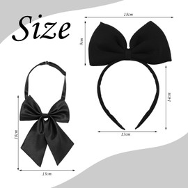 1 Piece Bow Headband And 1 Piece Girl Bow Tie, Role Play Accessories, Cute Minimalist Hair Accessories, Party Hair Accessories.