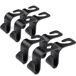 GQunit Auto Hooks, 8 Pack Car Storage Hooks Back Seat Headrest Hanger, Universal Car Handbag Hooks, Car SUV Back Seat Hanger for Bags and Shopping Bags
