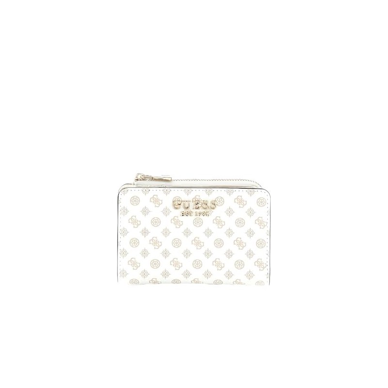 GUESS Arlena Logo Zip Around Card Case White Logo, White,