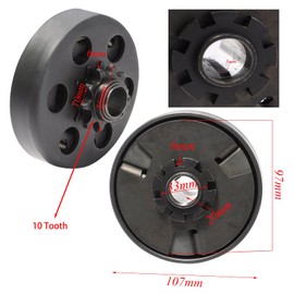 REBEKAMODS Go Kart Clutch 20mm Bore 10T for #420 Chain, 212 Centrifugal Clutch, Up to 6.5 HP, Fit for Go Kart Minibike Fun Kart