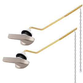 Hygie Rinse 2Pack Universal Side Mount Toilet Handle Replacement Kit Compatible with Kohler K-GP30324-CP/Glacier Bay Toilet with Flapper Chains, Metal Toilet Flusher Lever, Brushed Nickel