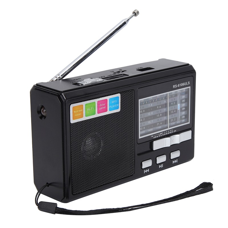 Solar Charging Radio Portable Radio with Emergency LED Flashlight Support
