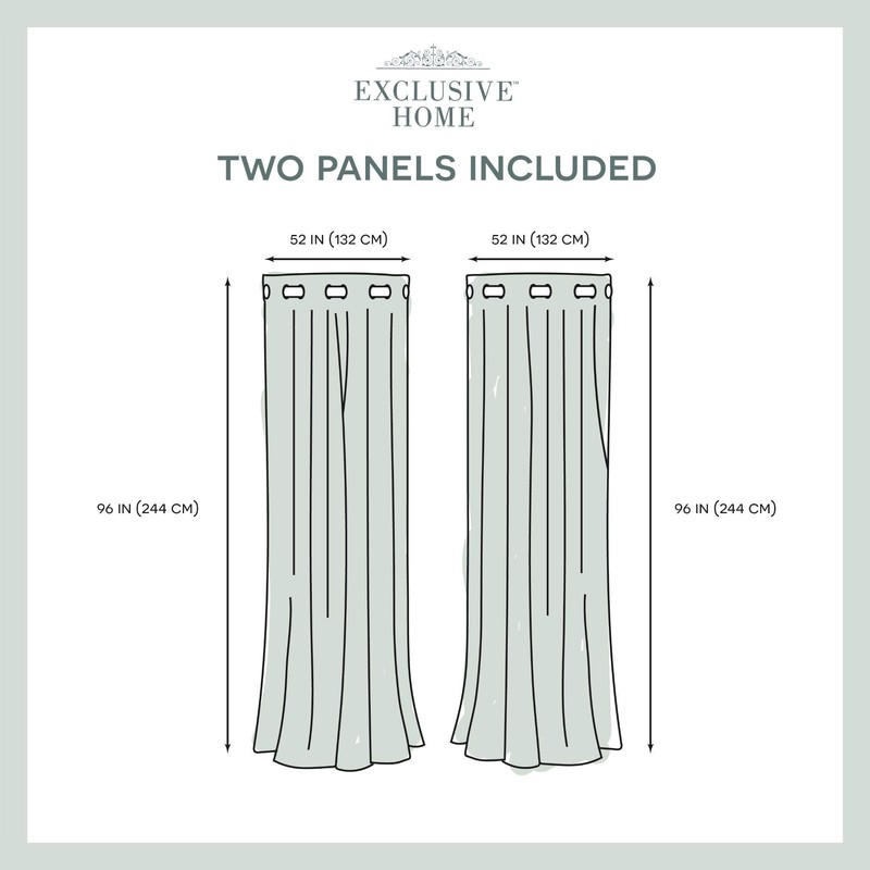 Exclusive Home Curtains Belmont Panel Pair, 52x96, Blush