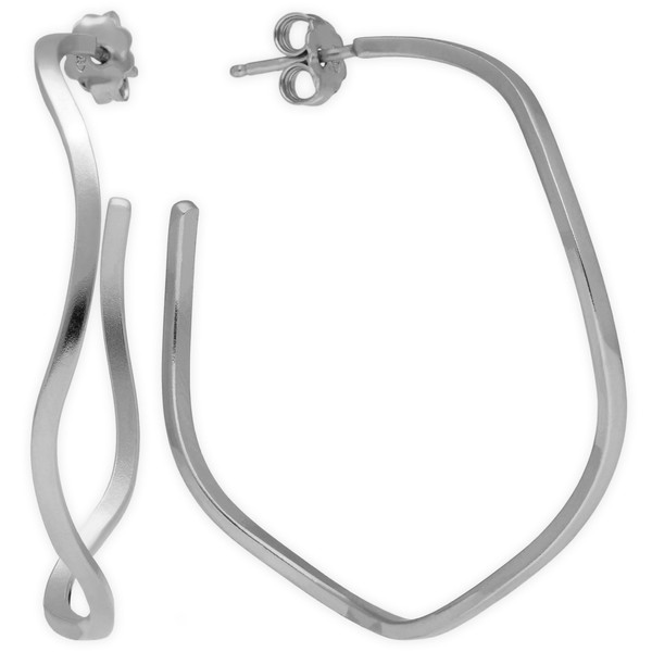 Handmade große Statement Creolen aus 925 Sterling Silber, Boho hypoallergene