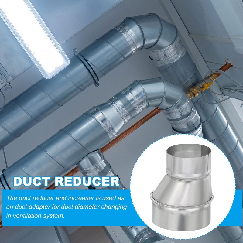 PATIKIL 4" to 3" Eccentric Duct Reducer, 2Pcs Galvanized Iron