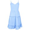 FANCYINN Women Solid Casual Tiered Mini Dresses Spaghetti Strap V