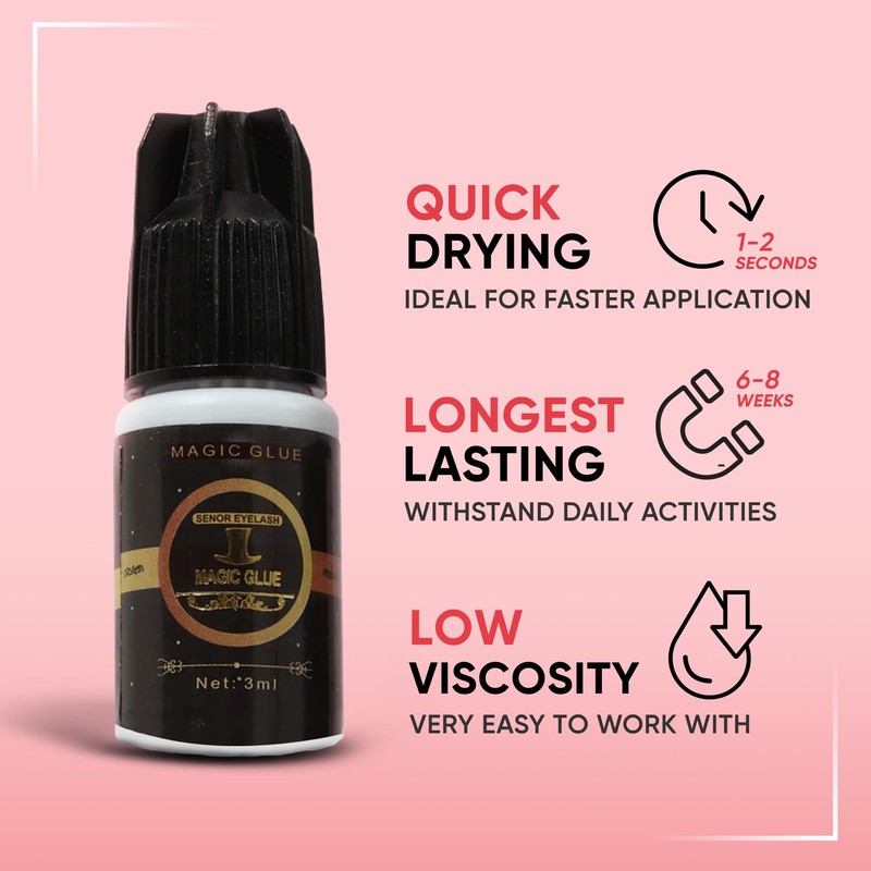 MDC Lashes - Magic Glue for Eyelash Extension, 2 bottles/6ml,