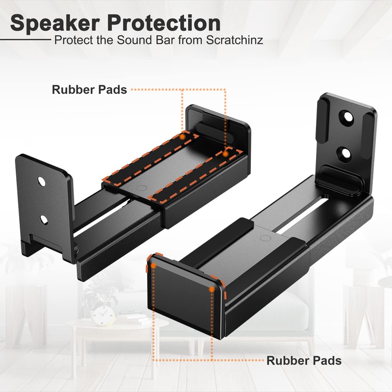 PUTORSEN PUTORSEN Soundbar Wall Mount Bracket, Speaker Wall Mount, Dual