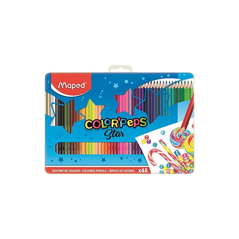 Maped M832058 Adults Color 'Peps Colouring Pencils in Metal Box
