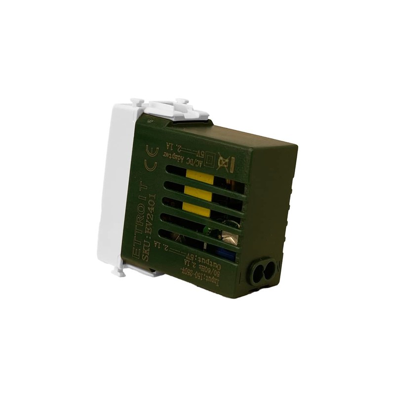 LEDLUX LL511W USB Charging Module 5V 2.1A Compatible with Vimar
