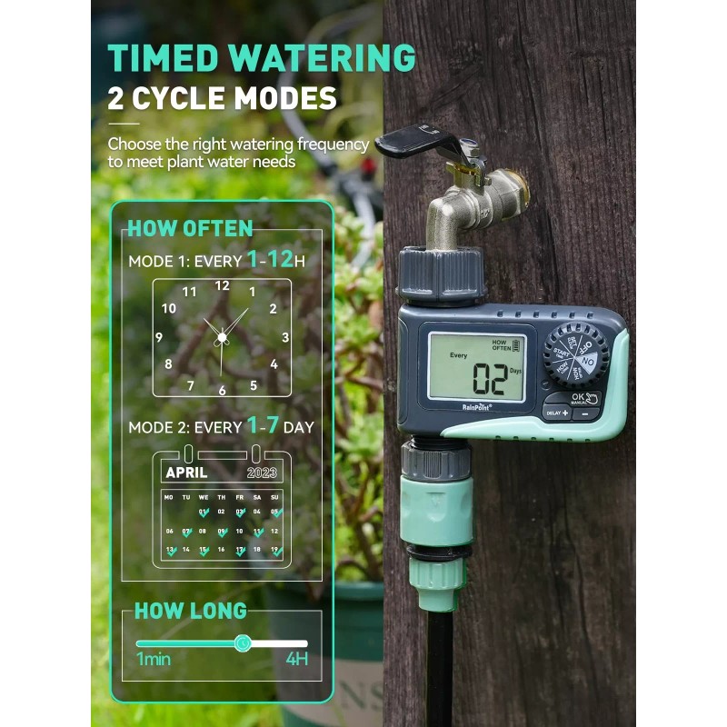 RAINPOINT Sprinkler Timer, Programmable Water Timer for Garden Hose, Outdoor