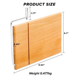 LZMS Wooden Cheese Cutting Board, Cheese Slicer Kit with Replaceable Stainless Steel Cutting Wire, Guillotine for Effortless Block Cheese, Sausage, Ham and Jerky Slicing(Beechwood)