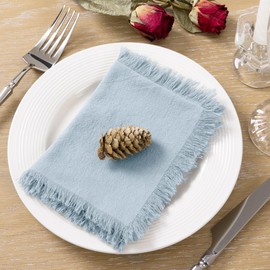 Socomi Linen Napkins Grey Blue Easter Spring Cloth Napkins Bulk Washable Cotton Napkins Set of 10 17"x17" for Wedding Party Bridal Baby Shower Birthday Table Decorations