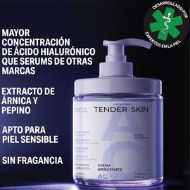Tenderskin Crema Hidratante de Uso Diario Rostro y Cuerpo AC | Piel Muy Seca, Seca & Normal | Hyper-hidratante con Ácido Hialurónico Multimolecular, E