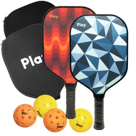 Pickleball Paddles - Set of 2 - USAPA Approved Pickleball Racket | Carbon Fiber and Polymer Honeycomb Composite Core | Hyper-Grip™ Surface with Graphite Face & Cushioned Grip - PlayPaddle Gifts