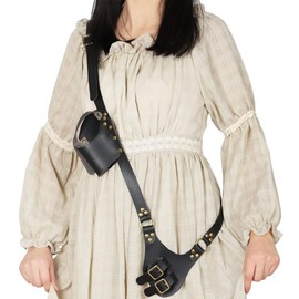 XGOPTS Medieval Leather Shoulder Sword Strap Adjustable Renaissance Sword Holster Shoulder Back Sheath LARP Sword Frog Holder