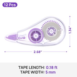 JEFURE 12 Pcs Colorful Core Correction Tape, 18.04 Ft White Wrong Out Tear-Resistant Bulk, Instant Corrections Easy To Use Applicator for School, Office, Note Taking, Journal (Tape Width 0.2 in)