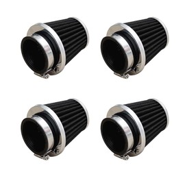 39mm/1.54in Motorcycle Air Intake System Filters Universal Clamp-on Pod Intake Cleaner Chrome End Caps for Yamaha Honda Suzuki Kawasaki Motorcycles Dirt Bike ATV Moped Pit Bike Scooter Vintage 4PCS