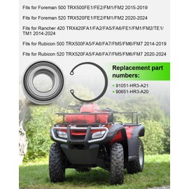 91051-HR3-A21 Front Heavy Duty Wheel Bearing Kit Fit for Honda Rancher 420 Foreman 500 520 Rubicon 500 520,Replace 90651-HR3-A20