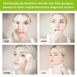 Set of 12 make-up removal pads, washable and reusable, made of bamboo and cotton with laundry bag, make-up remover pads, super soft, environmentally friendly, zero waste for face and eye