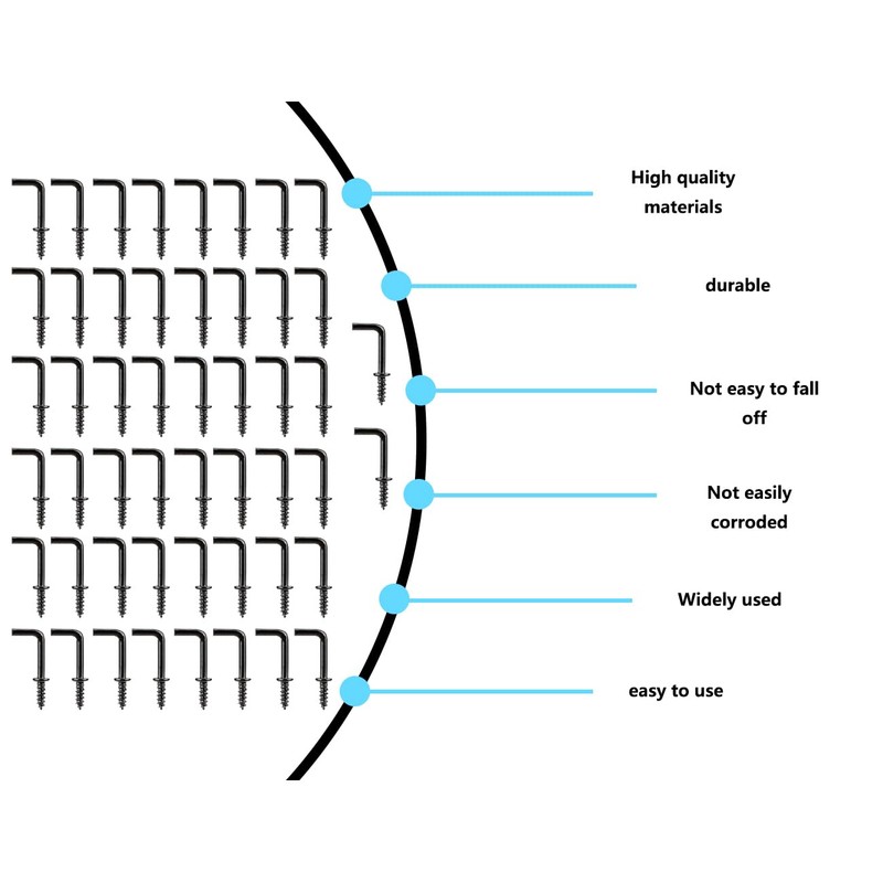 Lhbwhiz Pack of 50 Screw Hooks, Mini L-Shaped Hooks for