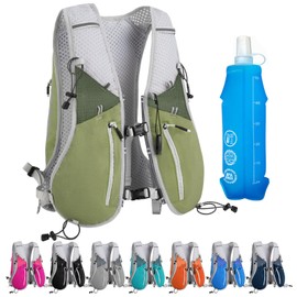 Zounich Running Vest with 500 ml Water Bottle, Ultralight Running Vest for Men and Women, Multifunctional Hydration Backpack 7L, Reflective Running Backpack for Running, Marathon, Cycling