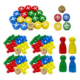 OVDGWC 4 Sätze Holzprüfer Und 1 Set Fliegender Schach, Brettspiele, Spielzeugzubehör, Family Interactive Games In Der Familie