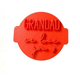 The Cookie Cutter Hub Grandad We Love You Embosser No. 13/Sello para cupcakes, fondant, arcilla glaseada, decoración de pasteles