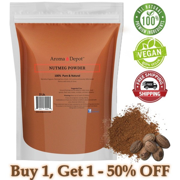 2 lb Nutmeg Powder 100% Pure Natural Ground Spice Myristicaceae Nuez Moscada