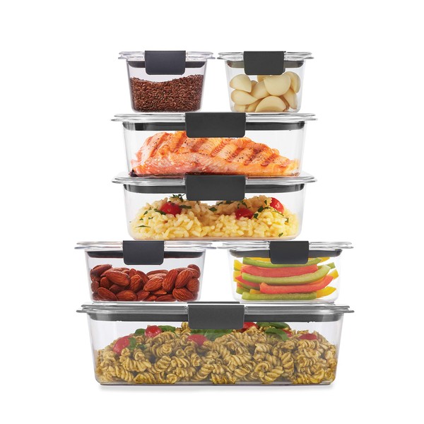 Rubbermaid Brilliance BPA Free Food Storage Containers with Lids, Airtight, for Lunch, Meal Prep, and Leftovers, Set of 7