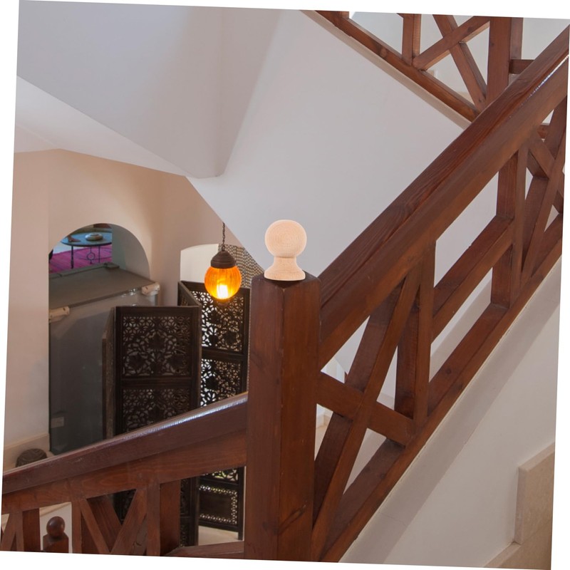 CORHAD Wooden Finials Unfinished Round Wood Ball Finials for Beds