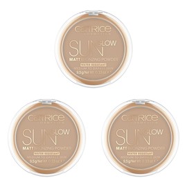 Catrice Sun Glow Matt Bronzing Powder, bronzing powder, waterproof, No. 035 Universal Bronze, brown, for combination skin, for blemished skin, vegan, pack of 3 (3 x 9.5g)