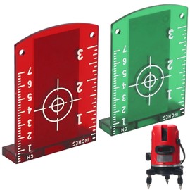 2 Laser Target Boards, Red, Green Laser Target Board, Laser Receiver Target Boards, Magnetic Laser Accessories, for Collimation Laser, Line Laser, Cross Laser, Laser Measuring Devices and Accessories