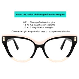 Voogueme Cat Eye Readers Blue Light Blocking Reading Glasses for Women Anti UV Eyestrain Eyewear Dalila OA01858-02, 1.75X Strength