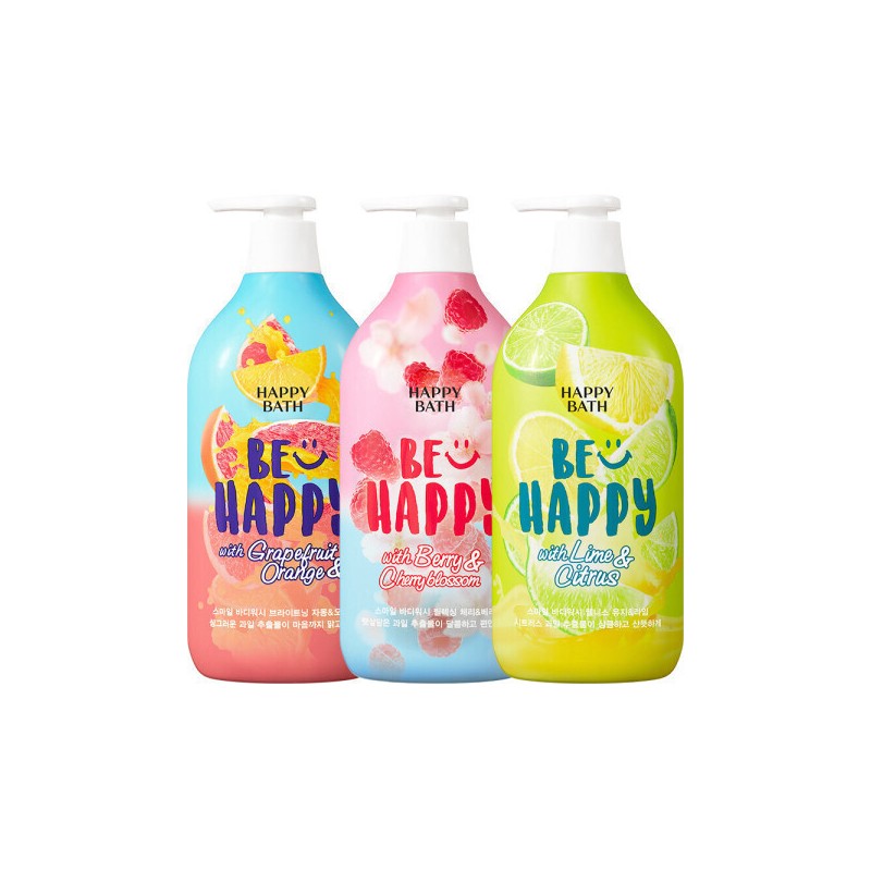 Happy Bath 해피바스 스마일 바디워시900g 3종세트 유자/체리/자몽 Happy Bath Smile