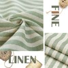 TOPICK Green Striped Small Curtains 24 Inch Drop Linen Kitchen