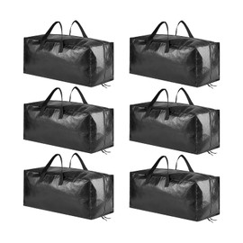 SpaceAid SpaceAid Heavy Duty Moving Bags, Extra Large Storage Totes W/Backpack Straps Strong Handles & Zippers, Alternative to Moving Boxes, Packing & Moving Supplies, Black (6 Pack)