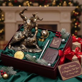 AETVRNI Wall Street Bull & Bear Statue - Resin Bronze-Like Finish-Stock Market Office Decor7x4.5x8in,Bronze