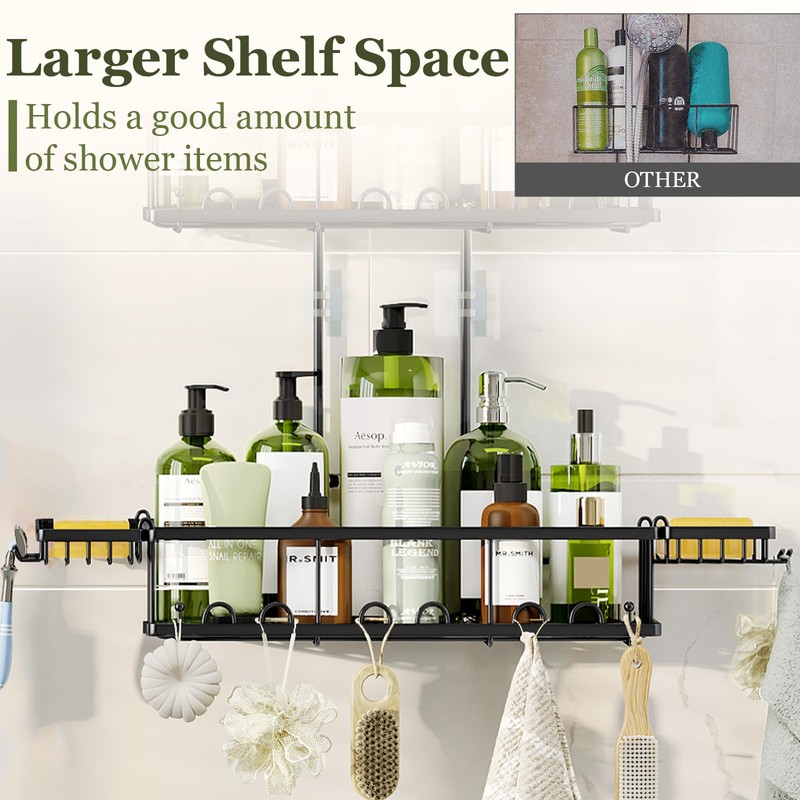 Skyapex Shower Caddy Hanging: Adjustable Height Organizer for Over Showerhead