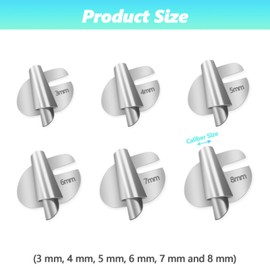 Vordpe Pack of 6 Sewing Rolled Hemmer Foot, 3 mm - 8 mm Wide Rolled Hem Pressure Foot, Sewing Machine Presser Foot, Stainless Steel Sewing Rolled Hem Presser Foot for Home
