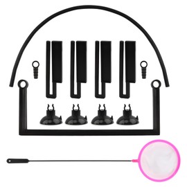 Floating Plant Corral for Aquarium, Self-Adjusting Barrier with EV Foam, Protects Floating Plants from Filter, Fish Tank Feeding Ring, Includes Suction Cups & Net