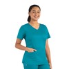 Maevn Matrix Double V-Neck Scrub Top (Medium, Teal Blue)