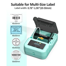Itari M120 Label Printer - Bluetooth Label Printer Thermal Labeler Sticker Print Size 20-50 mm, Wireless Label Printer Compatible with Mobile Phones and PCs (Green, with 1 Roll Labels)